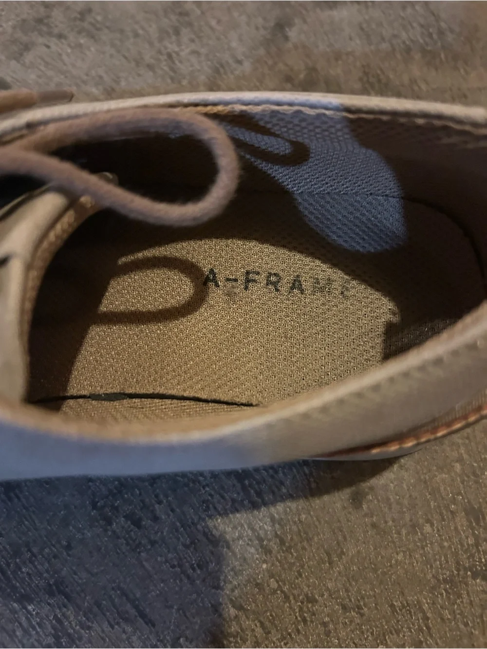 A Frame Denim Men's Taupe Lace-Up Oxfords with White Soles